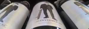 Invisible Man bottle of wine label trimmed